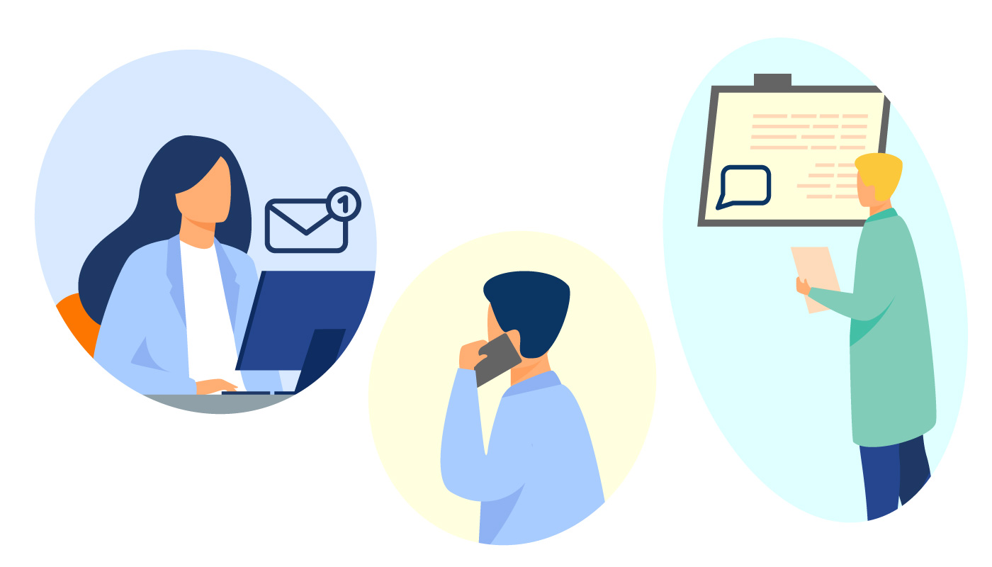Reach team members by multiple communication channels easily
