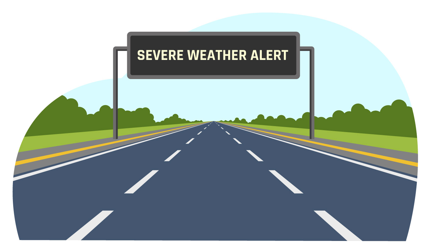 Publish weather alerts on Variable Message Signs and control flashing warning signs